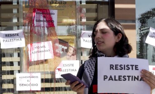 Protestamos contra McDonald’s para denunciar su apoyo al ejercito israelí.